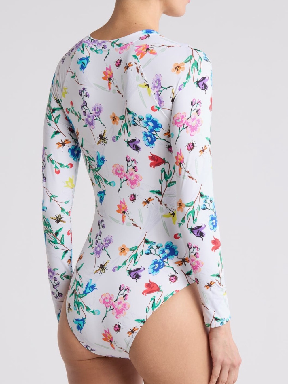 New Betsey Johnson Scuba Half Zip Long Sleeve Swimsuit - Size Small - Picture 2 of 7